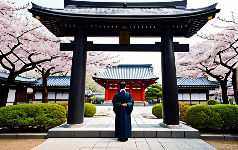 **
A serene Shinto shrine in modern Tokyo, surrounded by cherry blossoms, with people in traditional attire offering prayers. Safe for work, appropriate content, fully clothed, professional, modest, family-friendly, perfect anatomy, natural proportions, well-formed hands, proper finger count, natural body proportions.
**