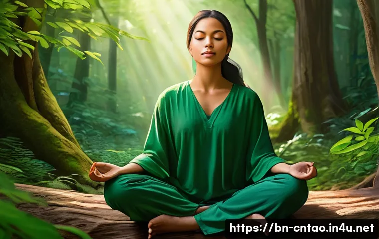 도교와 철학적 사유 - **Prompt for Inner Peace and Nature:**
"A serene, realistic digital painting of a person (gender...