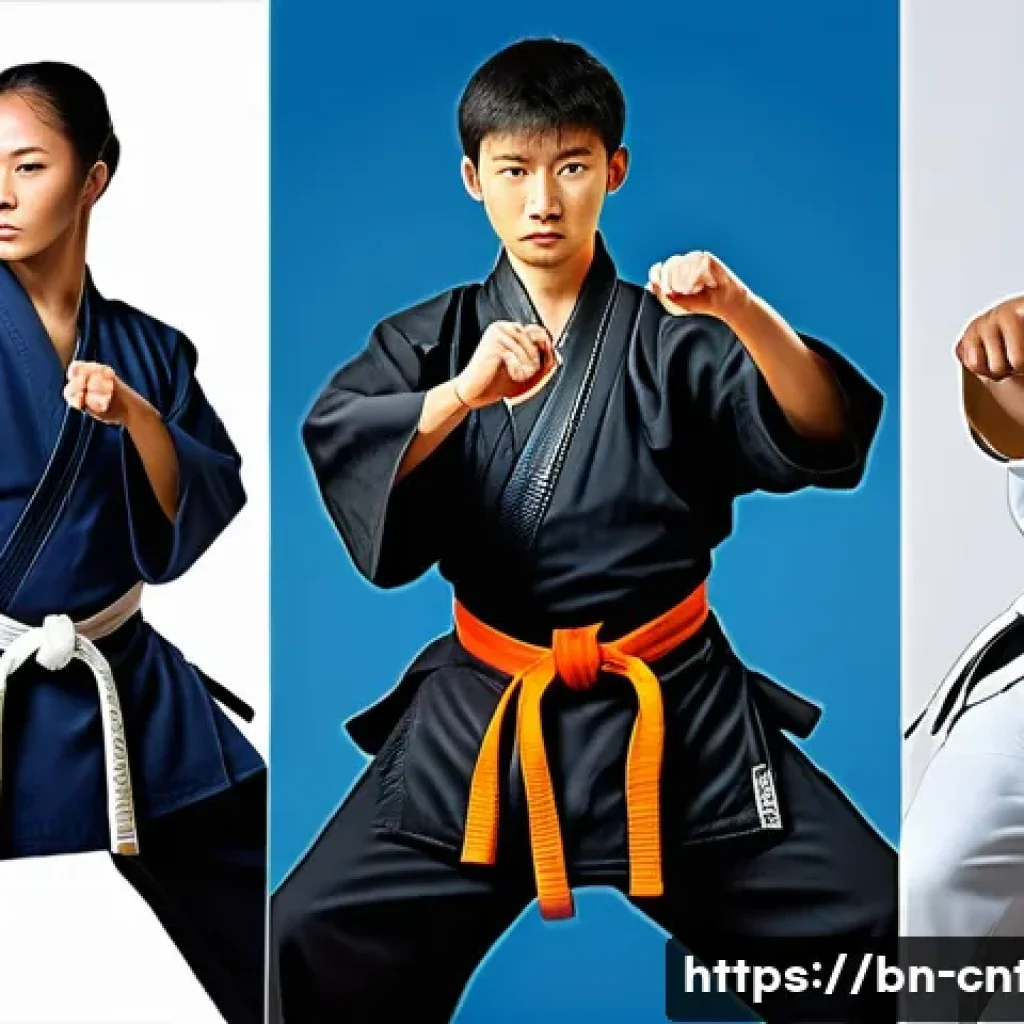 도교의 무술 - Here are three image generation prompts in English, detailing various aspects of martial arts as des...