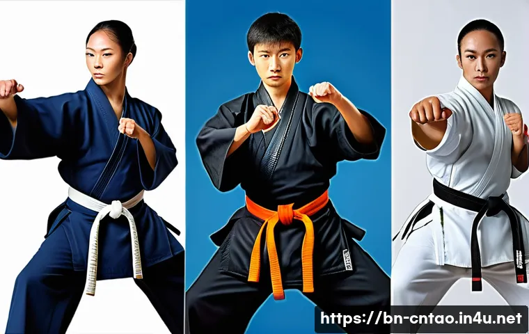 도교의 무술 - Here are three image generation prompts in English, detailing various aspects of martial arts as des...
